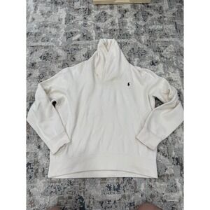 Polo Ralph Lauren Sweater Mens Large Cream Knit Cowl Neck Pullover Long Sleeves